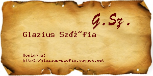 Glazius Szófia névjegykártya